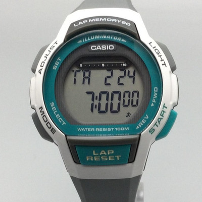 Casio LWS-1000H Digital Watch Womens Gray Teal Lap Memory 60 Illuminator 100M
