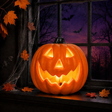 Halloween LED Jack-O-Lantern Lights, Pumpkin Decor Battery Operated Table Orname
