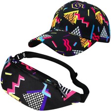 Retro Fanny Pack Polyester Schwarz Unisex Sonnenhut Freizeit Party