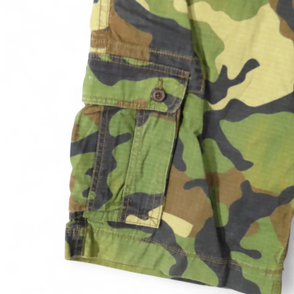 VTG Y2K Arizona Jeans CAMO CARGO SHORTS Ripstop Canvas GREEN/BROWN Camouflage 34 - Image 3 of 4