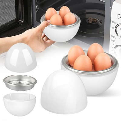 Microwave Egg Cooker for 4 Eggs Boiler Poacher Steamer Easy Peel Design Kitchen