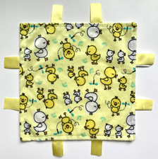Swiggles Yellow Duck Lovey Baby Soothing Security Blanket Satin Ribbon Tags