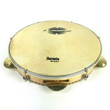 O Profissional 10" Pandeiro, wood shell, skin head, flat rim, brass platinelas