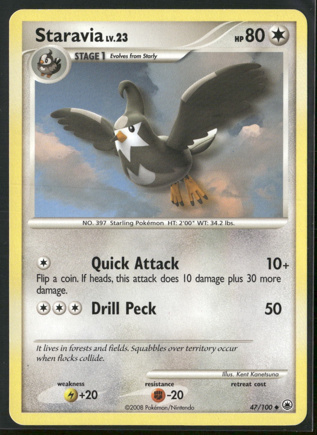 Staravia 47/100 Uncommon Majestic Dawn Pokemon Lightly Played