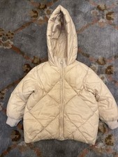 Zara Kids Hooded Winter Puffer Jacket Size 3  4 104cm Beige