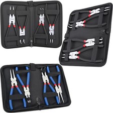 TECPO SPRENGRINGZANGEN SET 4 TEILE SEEGERINGZANGE SICHERUNGSRING-ZANGE bis 225mm