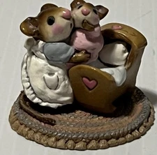 Wee Forest Folk M-69 Beddy-Bye Mousey Blue Dress Pink Baby AP 1982