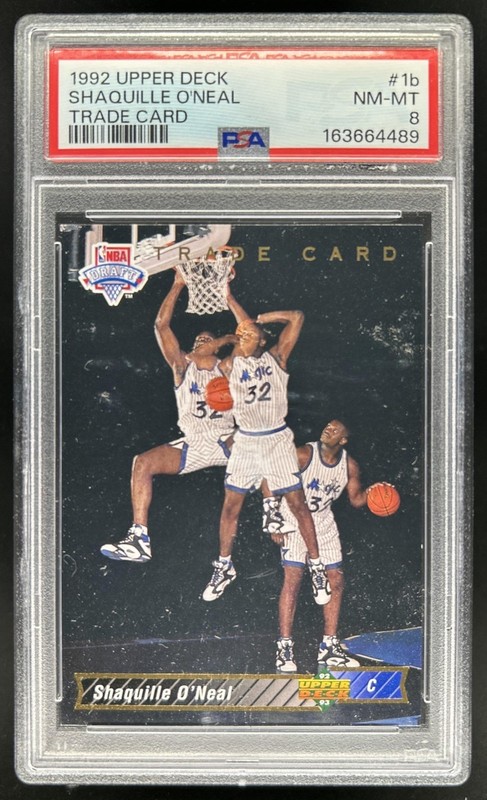 1992-93 Upper Deck Shaquille O'Neal Rookie RC #1b Magic PSA 8