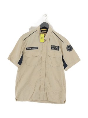 Camel Active Herren Hemd M Creme Grafik 100% Baumwolle Basic