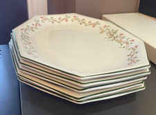 JOHNSON BROTHERS ETERNAL BEAU DESIGN 5 STEAK PLATES OCTAGONAL OVAL SHAPE