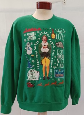 ELF Movie Buddy Christmas Sweatshirt Adult Size XXL Green Crew Neck
