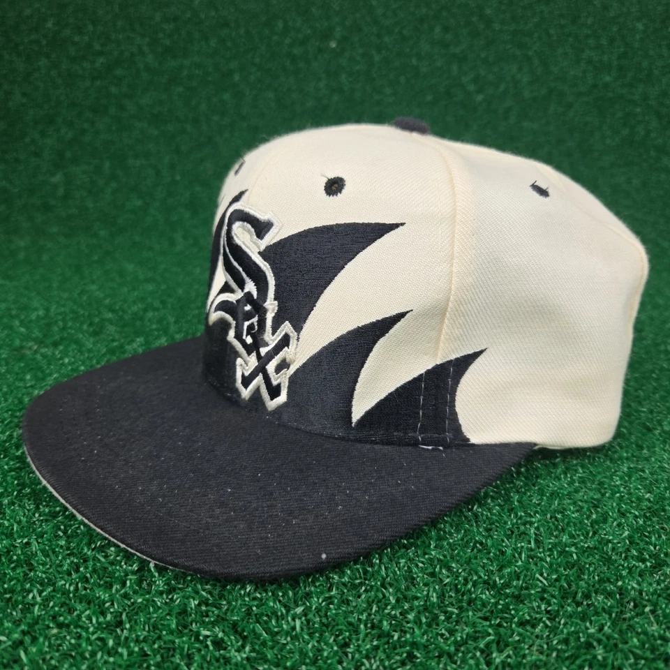 Vintage Chicago White Sox Logo Athletic Sharktooth Snapback Hat Cap Wool RARE - Image 2 of 4