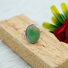 Green Turquoise 925 Sterling Silver Ring - Handmade Boho Jewelry - Gift For Her