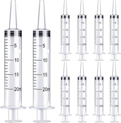 10Pack 20ml Syringe for Liquid - Syringes without Needle - 20 ml Sterile Packed