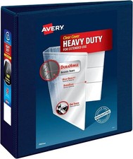 Heavy-Duty View Binders w/One Touch EZD(TM) Rings 3in Navy Blue - 1EA