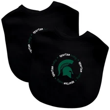 Michigan State Spartans (Baby Fanatic) Infant Baby Bibs (Set of 2)  NWT