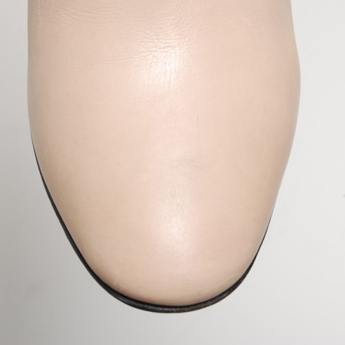 Valentino Women Beige Knee-High Boots Leather Solid High Heel Booties Sz EU 39.5 - Picture 5 of 7