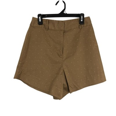 Danielle Bernstein Shorts Polka Dot High-Waisted Size 0 Brown & White Womens