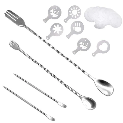 36 Pcs Coffee Art Maker Set Stencils Latte Pen Mixing Spoon Barista Tool Kit - Picture 1 of 8