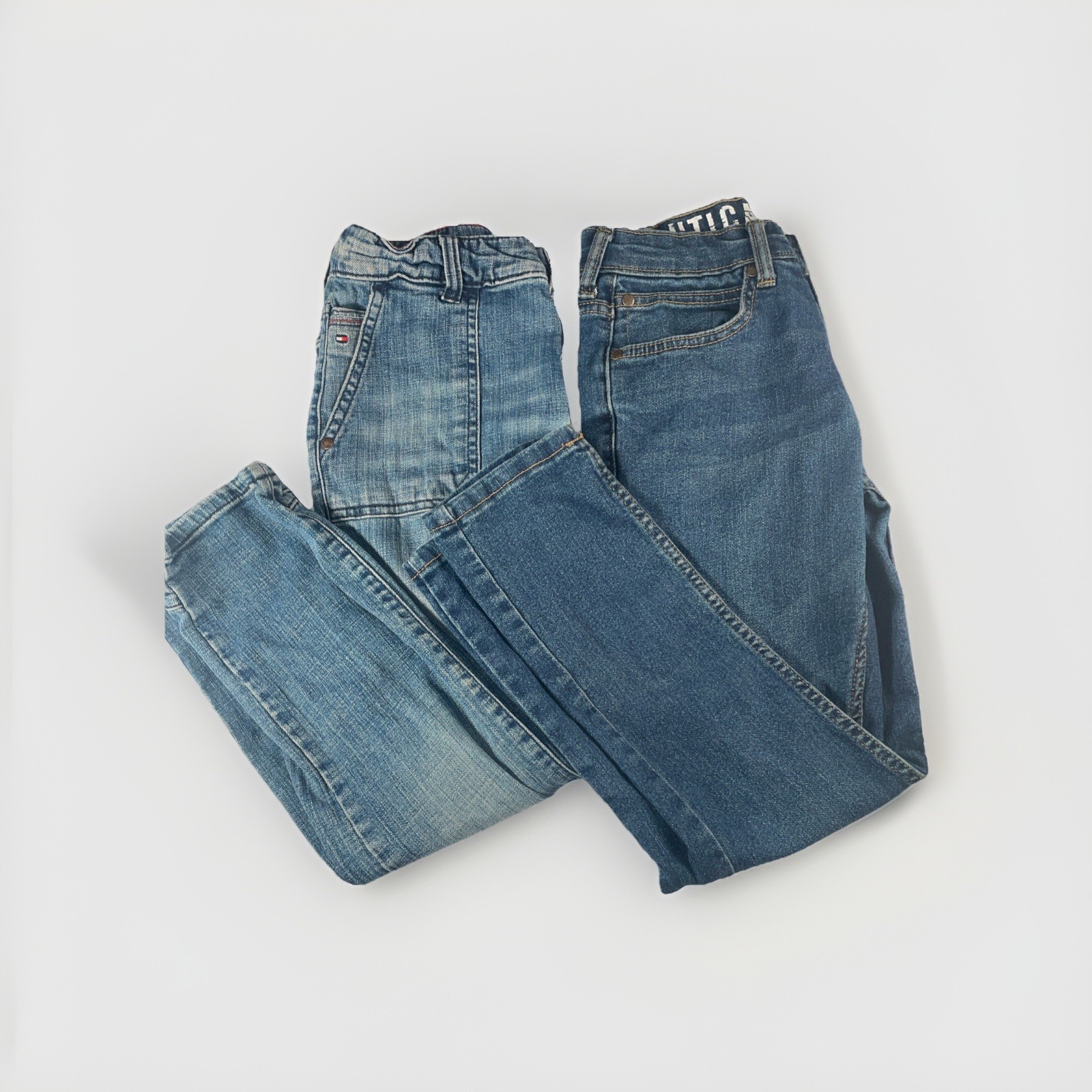Boys Pants Lot Size (8) -2 Pairs Of Tommy Hilfiger  And Nautica
