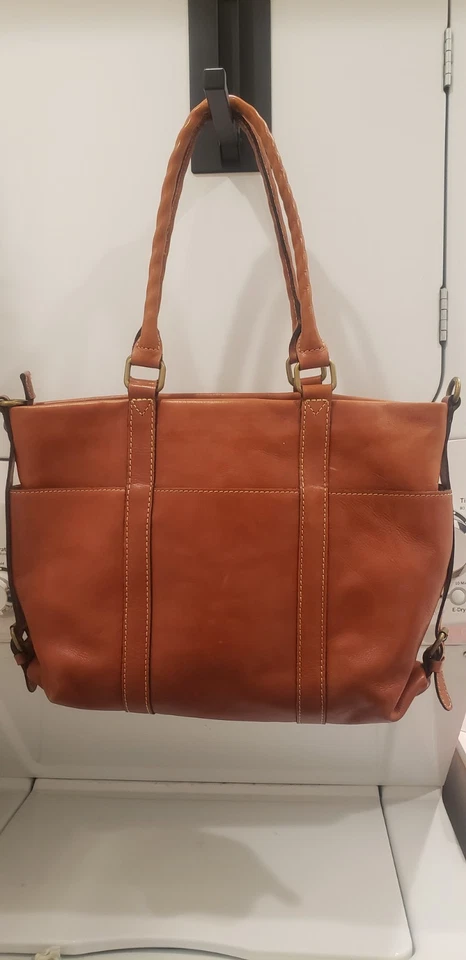 Patricia Nash Carducci Pocket Tan Brown Leather Shoulder Tote Bag Purse - Image 2 of 4