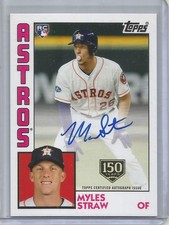 Myles Straw 2019 Topps 150 Years Gold Foil Autograph Rookie #128/150
