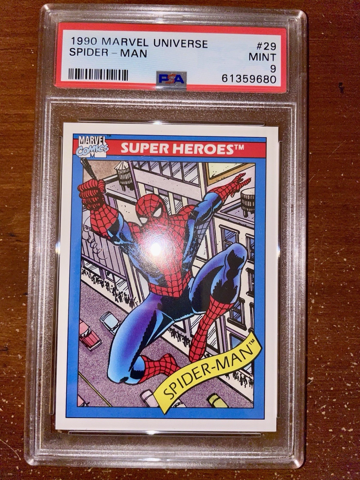1990 MARVEL UNIVERSE Spider-Man MARVEL Comics 29 PSA 9 Mint NICE!