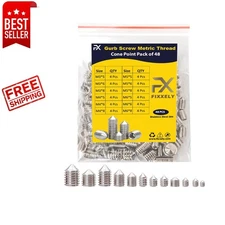 48-Pcs Metric Cone Point Set Screws - M3, M4, M5, M6 Stainless Steel Assortment