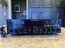 Pyle PDA4BU Wireless Bluetooth Home Stereo Amplifier 4CH 200 W 2 Mic Inputs