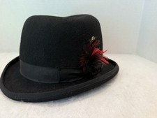 Scala Classico Men's Felt Bowler Derby Hat 100 Wool Black Size Medium