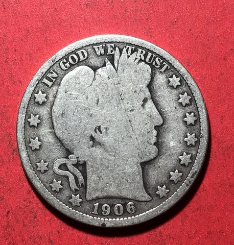 1906D US Barber SILVER Half Dollar "Denver" Mint! Good!  Old US Coin!