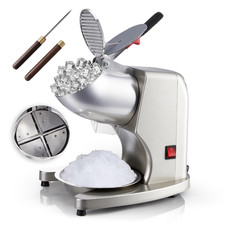 Shaved Ice Machine 300W Electric Ice Crusher 4 Blades Ice Crusher Shaver 2200 RP