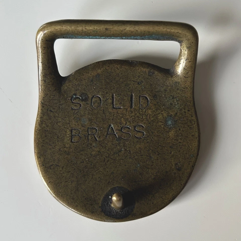 Vintage Anos 70 Homem na Lua e Estrelas FIVELA DE CINTO DE LATÃO SÓLIDO Astrologia Hippie - Imagem 2 de 4