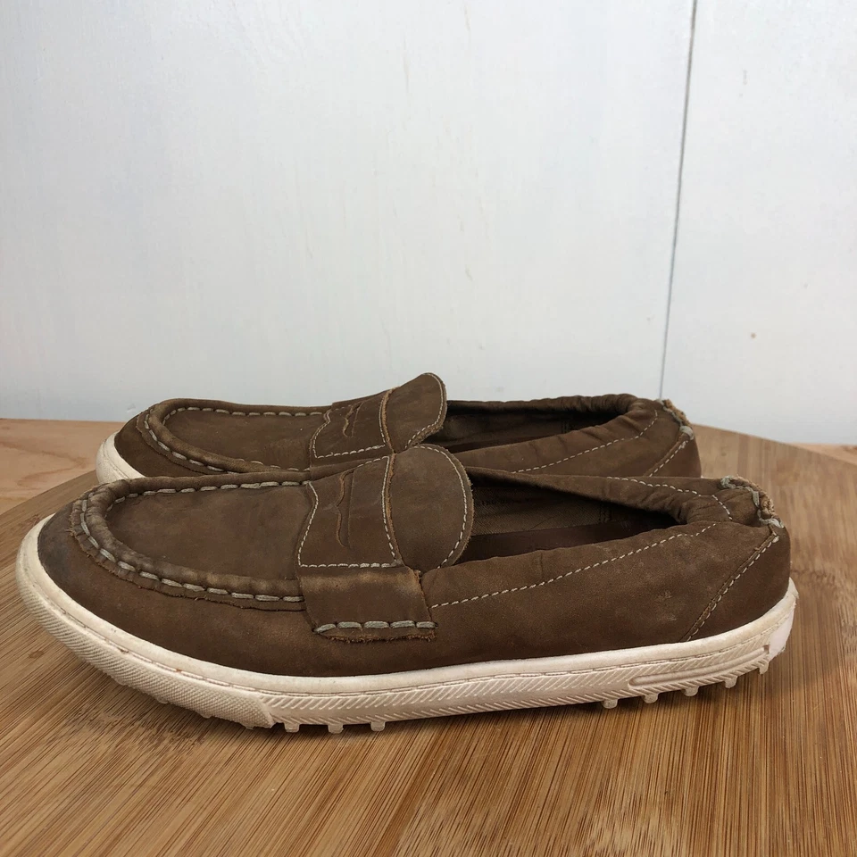 Cole Haan Zapatos Niños 4 Air Penny Muelle Mocasines Cuero Marrón Sin Cordones Foto 2 de 4