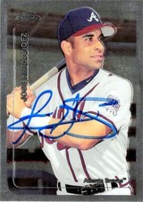 Jose Hernandez autographed baseball card (Atlanta Braves) 1999 Topps Chrome #T98