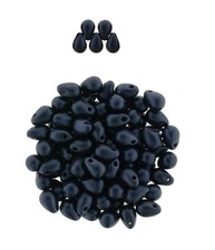 100 Metallic Dark Blue Suede Czech Glass Tear Drop Teardrops Beads 6MM LIMITED