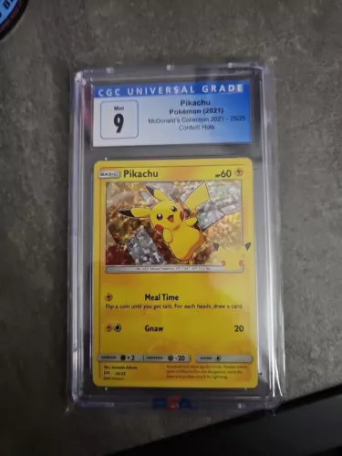 2021 POKEMON MCDONALD'S COLLECTION 25/25 PIKACHU CONFETTI HOLO CGC 9
