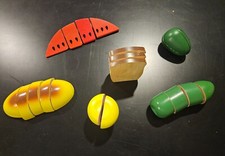 22pc Cutting Food Meals Wooden Cut Apart Play Food Classic Toys Set