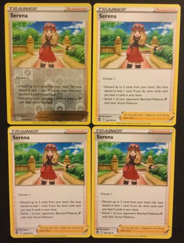 4 X Serena 164/195 Silver Tempest TRAINER Pokemon Cards Playset 1 X Reverse NM - Picture 1 of 12