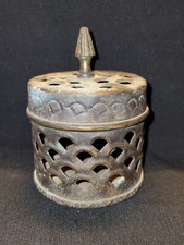 Antique Traditional Indian Ethnic Bronze Metal Box Container Jali Box Collectibl