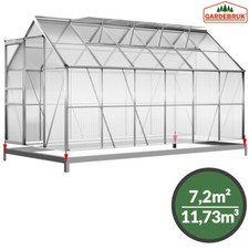 Serre de jardin en aluminium 7,22m² fondation incluse 380x190cm serre semis