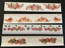 4 Vtg Mrs Grossman 2"x12" Design Line Sticker sheets - ROSES  Bouquets  NEW