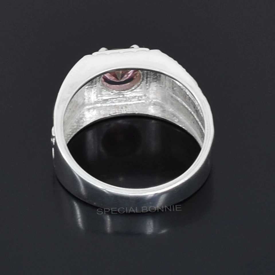 Certified 1.0Ct Hot Pink Diamond Men's Ring-Amazing Luster -No Tariff - Image 4 of 4