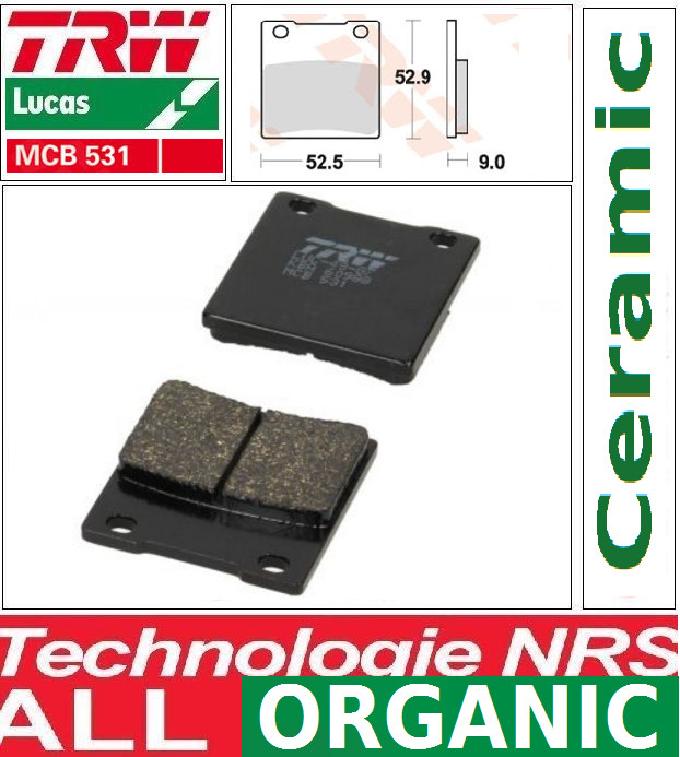 Plaquette frein arrière organique TRW MCB531 pour éliminer les sifflements sur GSXR 750