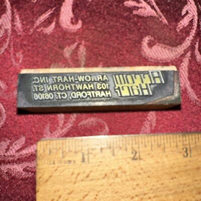 Printing Block   Arrow-Hart Inc. Hartford Connecticut  