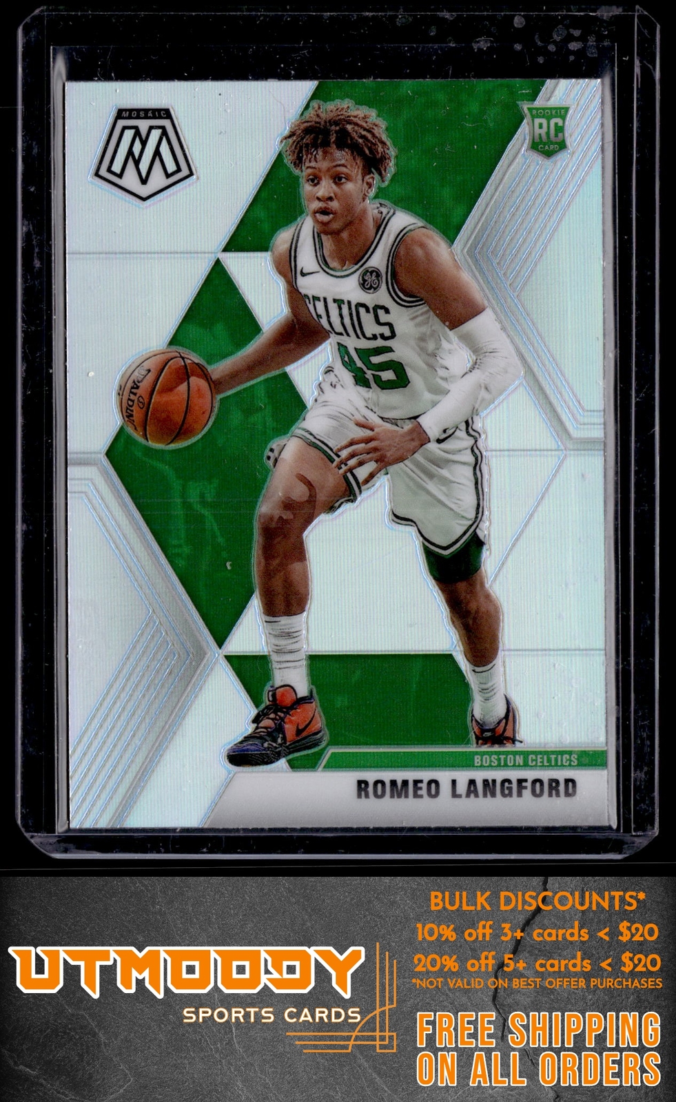 2019 Panini Mosaic 233 Romeo Langford Silver Prizm Boston Celtics