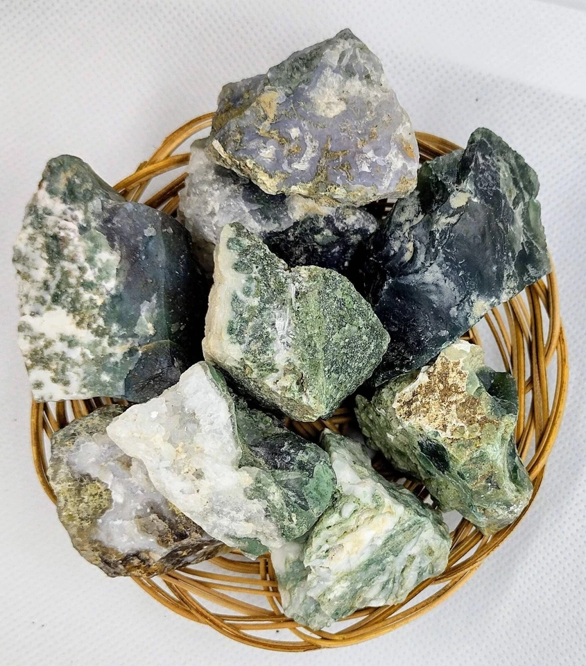 Handcrafted Moss Agate Table Top – Unique Gemstone Corner Top for Home Decor - Image 4 of 4