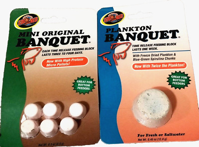 Zoo Med Banquet Time Release Feeding Block Fish - Mini Original & Plankton Set