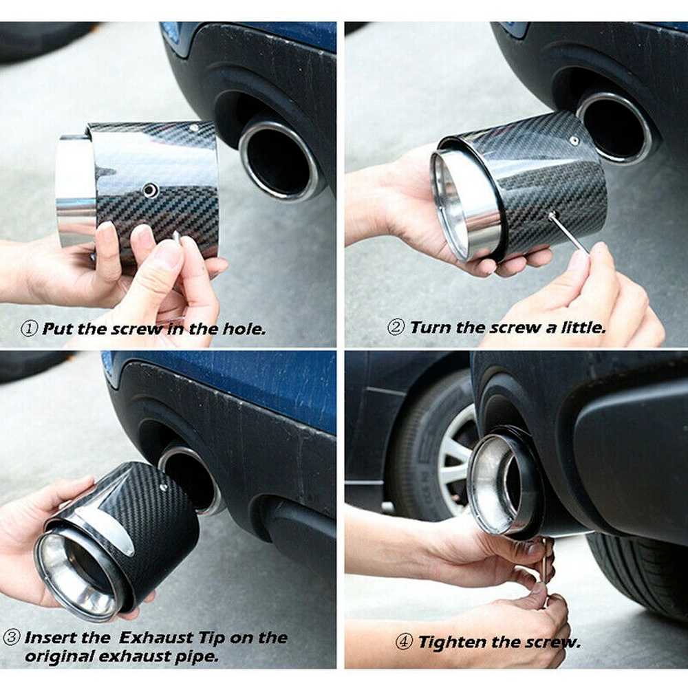 Uitlaatsierstuk 1 Stuks Voor Mini Voor Cooper F54 F55 F56 F57 R56 R57 R58 R59 R60 R61 Koolstofvezel Uitlaatpijp Auto Uitlaat Eindpijp(Silver 72-95