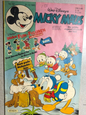 MICKY MAUS #52 (1985) German language comic book; dimensional sticker inside VG+